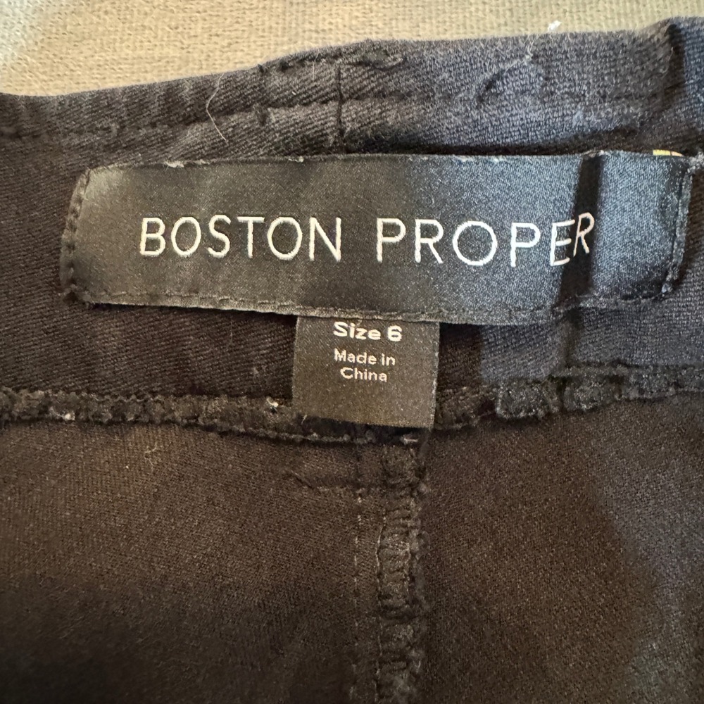 Boston Proper Womens Chino Shorts 6 Black Stretch Cotton Blend Preppy Classic - Picture 3 of 8